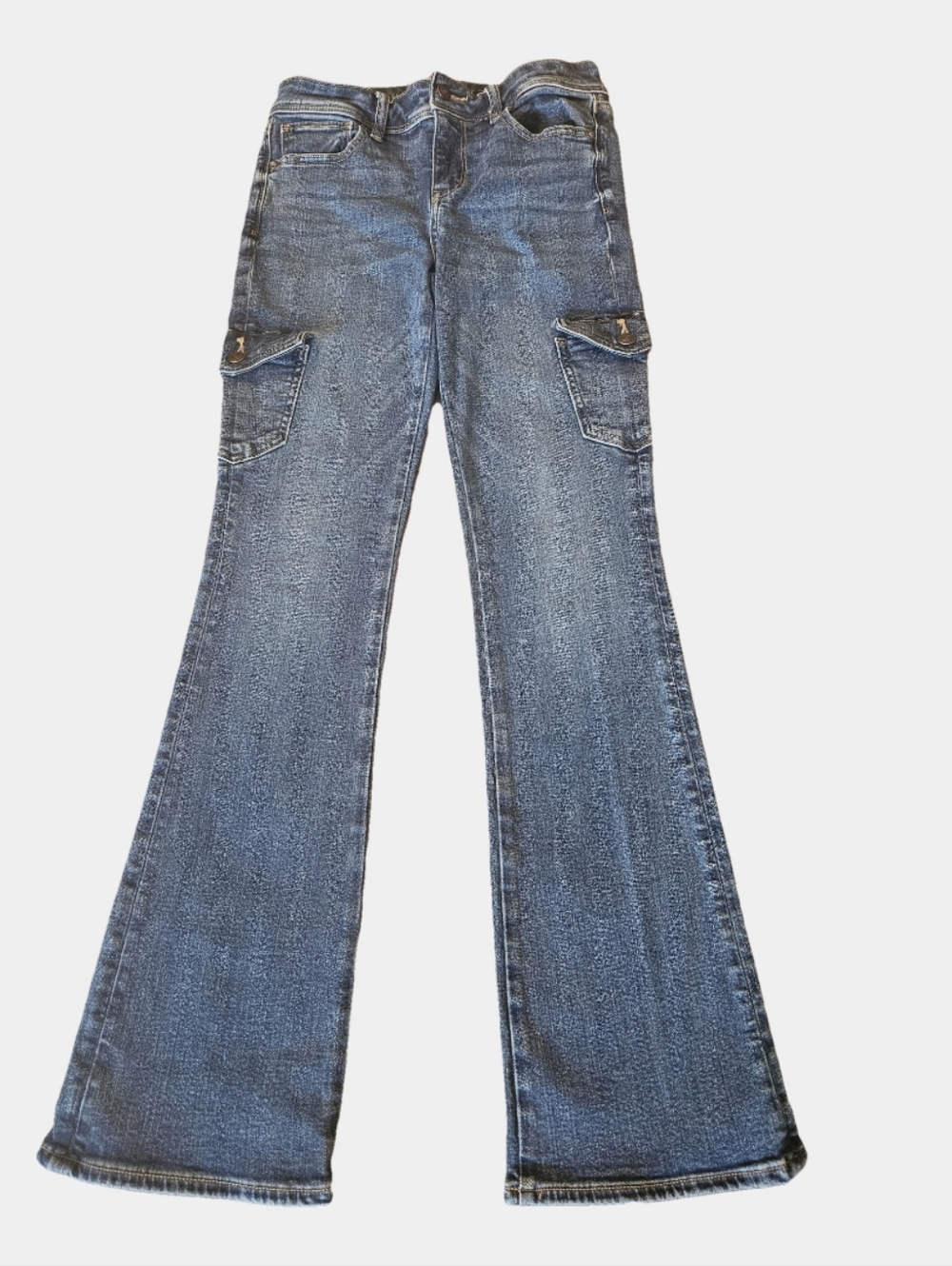 American Eagle Mid-Rise Kickboot Stretch Cargo Bootcut Jeans Size 2